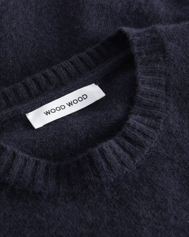 Wood Wood Beckett lambswool Striktrøje Navy - KYOTO - Wood Wood