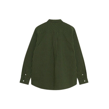 Wood Wood Day Dobby Striped Shirt Nature Green - KYOTO - Wood Wood