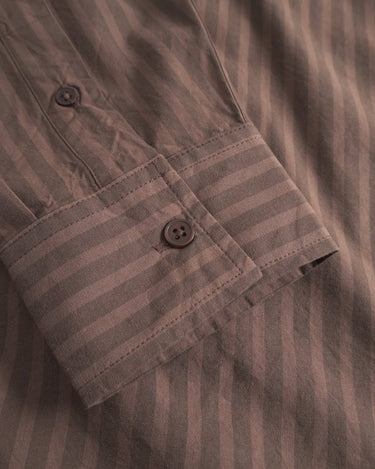 Wood Wood Day Striped Shirt GOTS Brown stripes - KYOTO - Wood Wood