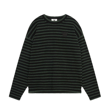 Wood Wood Tya Striped Oversized Jumper Striktrøjer Nature Green - KYOTO - Wood Wood