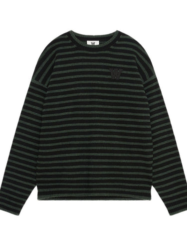 Wood Wood Tya Striped Oversized Jumper Striktrøjer Nature Green - KYOTO - Wood Wood