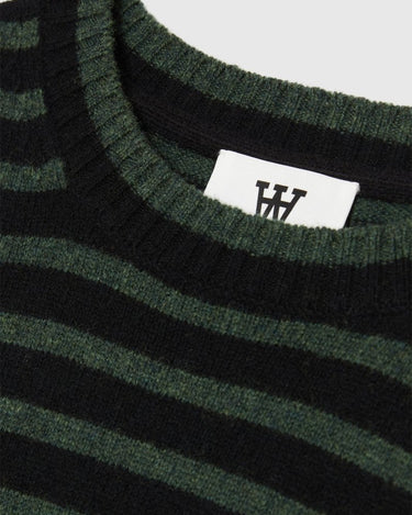 Wood Wood Tya Striped Oversized Jumper Striktrøjer Nature Green - KYOTO - Wood Wood