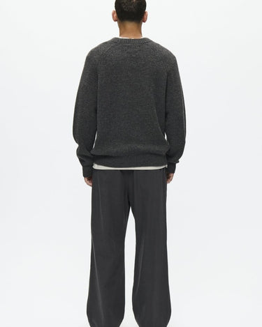 Wood Wood WWKevin crew neck 25298 Gray Pinstripe Melange - KYOTO - Wood Wood