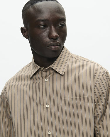 Wood Wood WWNico shirt 25278 Greige stripe - KYOTO - Wood Wood
