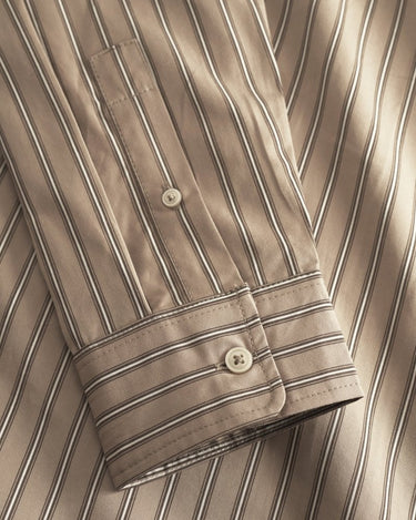 Wood Wood WWNico shirt 25278 Greige stripe - KYOTO - Wood Wood