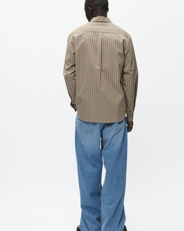 Wood Wood WWNico shirt 25278 Greige stripe - KYOTO - Wood Wood
