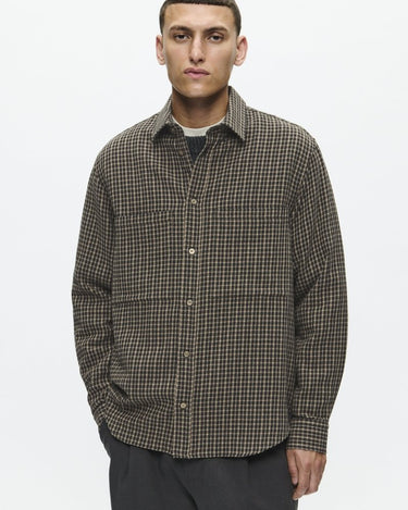 Wood Wood WWNico shirt 25280 Greige check - KYOTO - Wood Wood