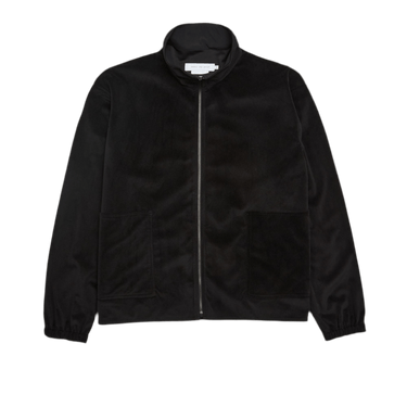 Works and Days Corduroy Training Zip Jacket Black - KYOTO - Works and Days