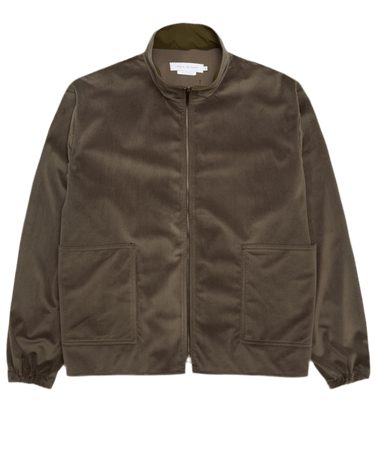 Works and Days Corduroy Training Zip Jacket Olive - KYOTO - Works and Days