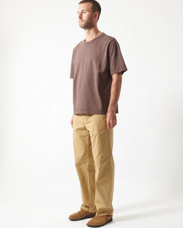 Works and Days Monogram T-Shirt Driftwood Brown - KYOTO - Works and Days