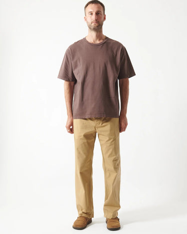 Works and Days Monogram T-Shirt Driftwood Brown - KYOTO - Works and Days