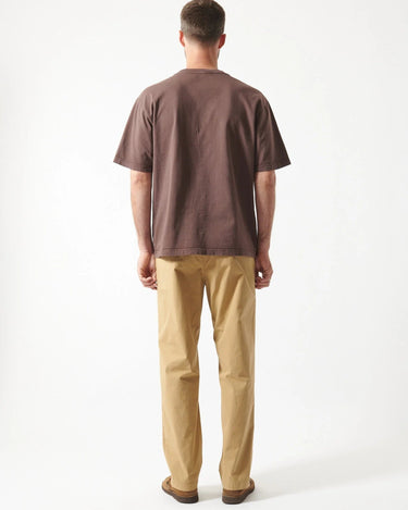 Works and Days Monogram T-Shirt Driftwood Brown - KYOTO - Works and Days