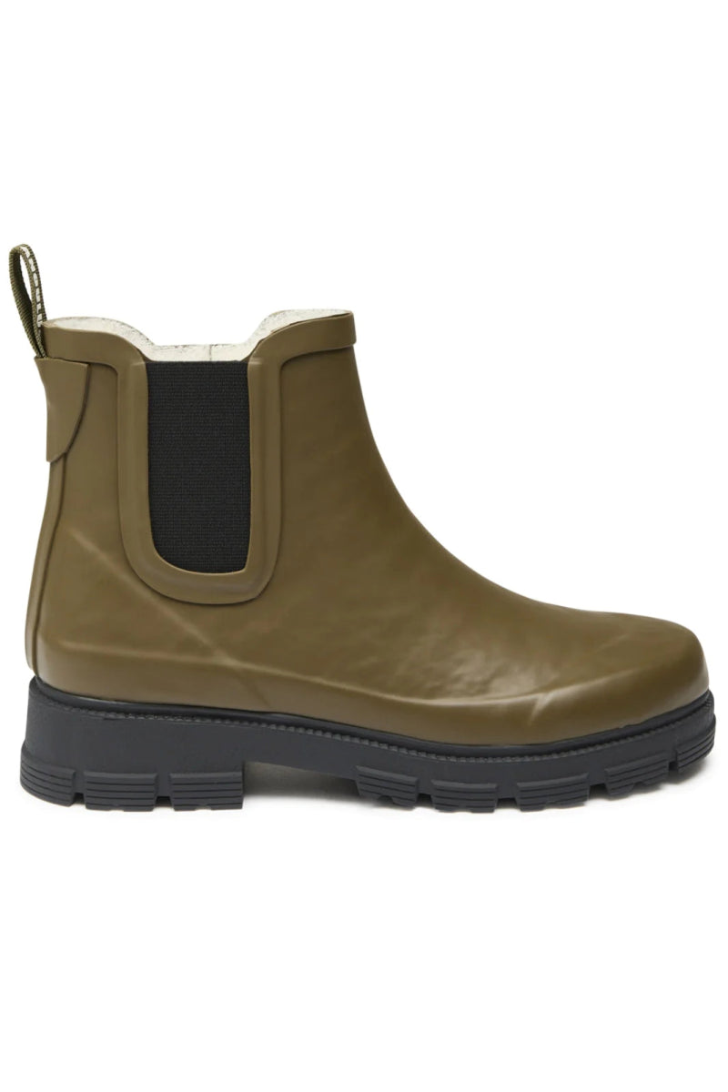 ANGULUS Rain boots with wool lining Olive - KYOTO - ANGULUS