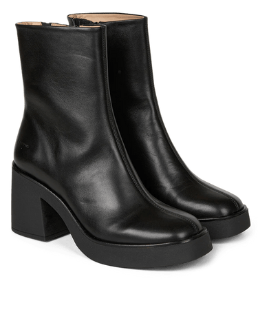 ANGULUS SCULPTURAL Leathet boot black - KYOTO - ANGULUS