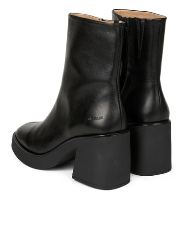 ANGULUS SCULPTURAL Leathet boot black - KYOTO - ANGULUS