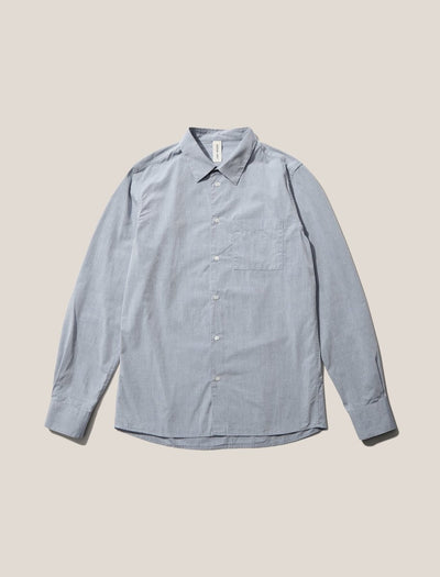 ANOTHER ASPECT Cotton L/S Shirt Blue Grey - KYOTO - ANOTHER ASPECT