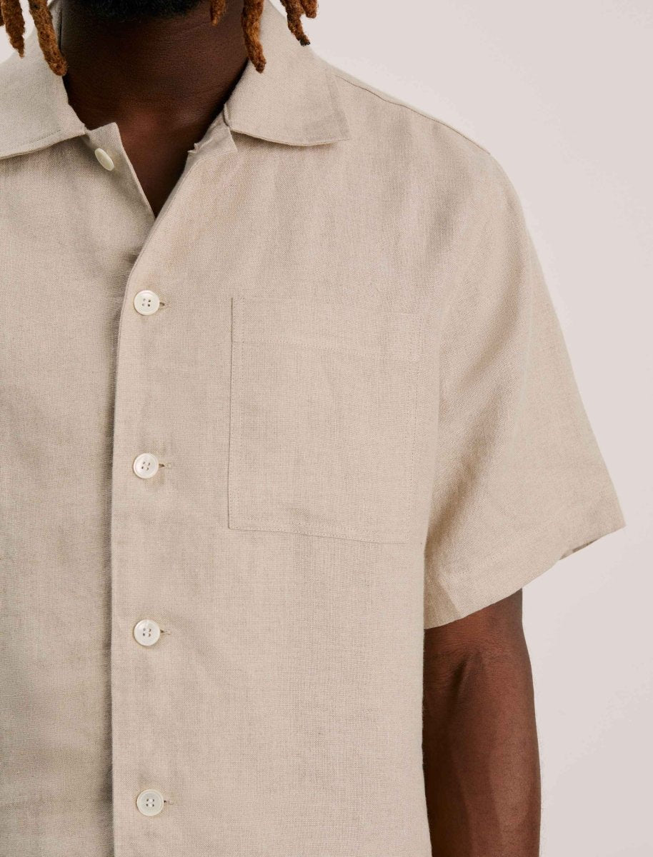 ANOTHER ASPECT Linen S/S Shirt Sand - KYOTO - ANOTHER ASPECT
