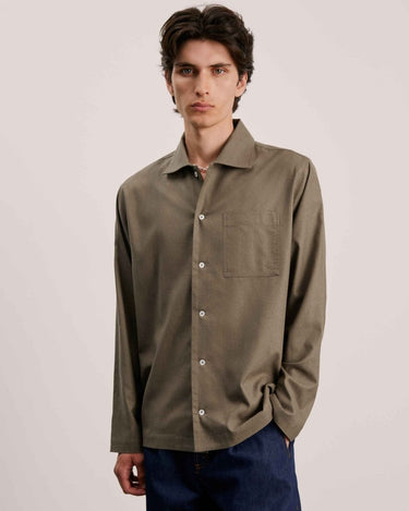 ANOTHER ASPECT Raw Silk L/S Shirt Village Green - KYOTO - ANOTHER ASPECT