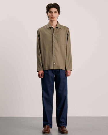ANOTHER ASPECT Raw Silk L/S Shirt Village Green - KYOTO - ANOTHER ASPECT