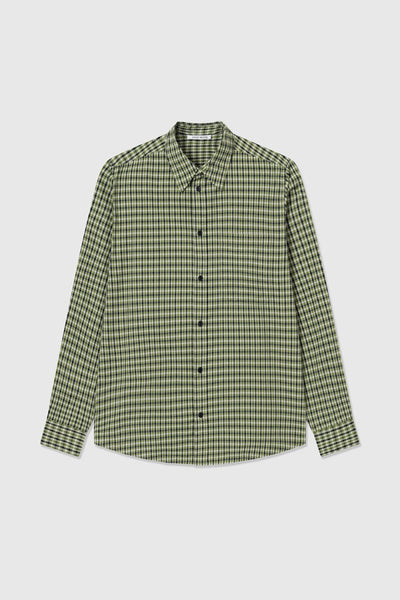 Aster flannel shirt Pine Green - KYOTO - Wood Wood