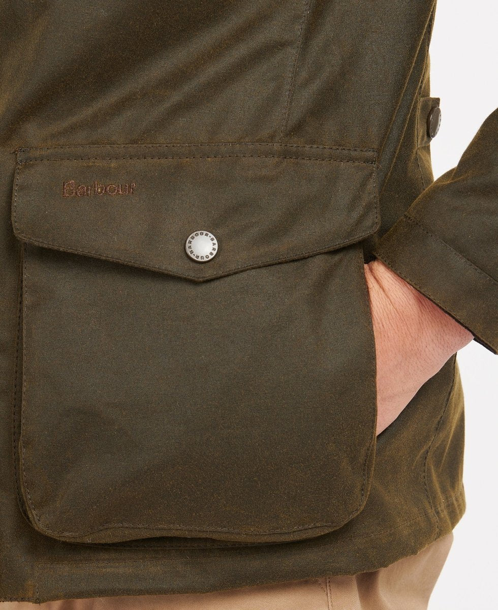 Barbour Ogston Jackets Wax Olive - KYOTO - Barbour