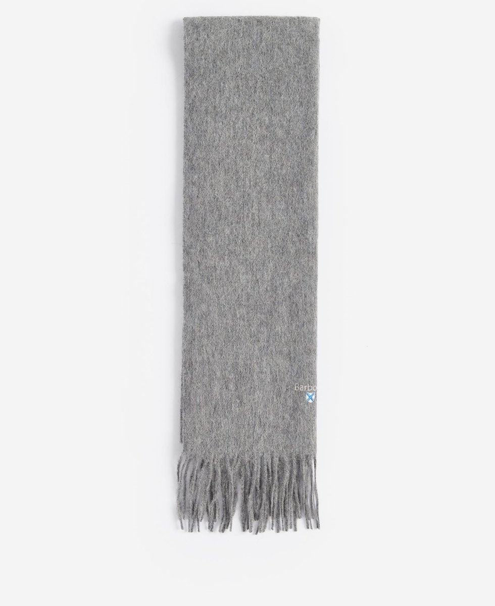 Barbour Plain Lambswool Scarf Grey - KYOTO - Barbour