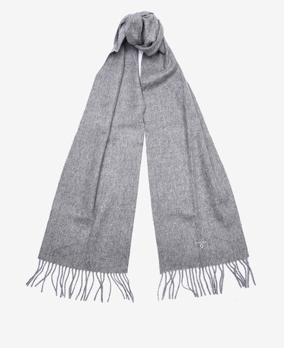 Barbour Plain Lambswool Scarf Grey - KYOTO - Barbour