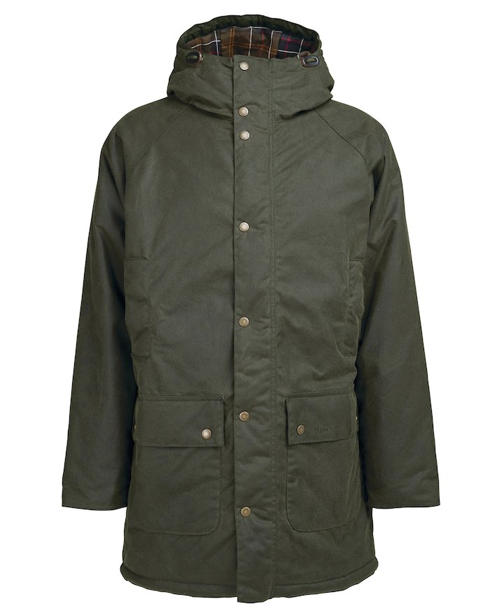 Barbour Wax Parka Jacket Green Olive - KYOTO Barbour Jackets