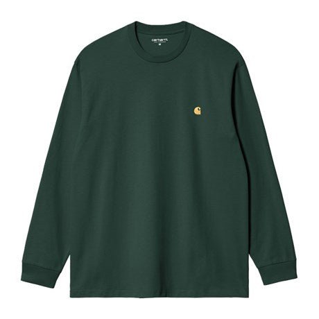 Carhartt L/S Chase T-Shirt Green / Gold - KYOTO - Carhartt WIP