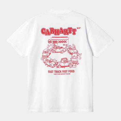 Carhartt WIP S/S Fast Food T-Shirt White/Red - KYOTO - Carhartt WIP