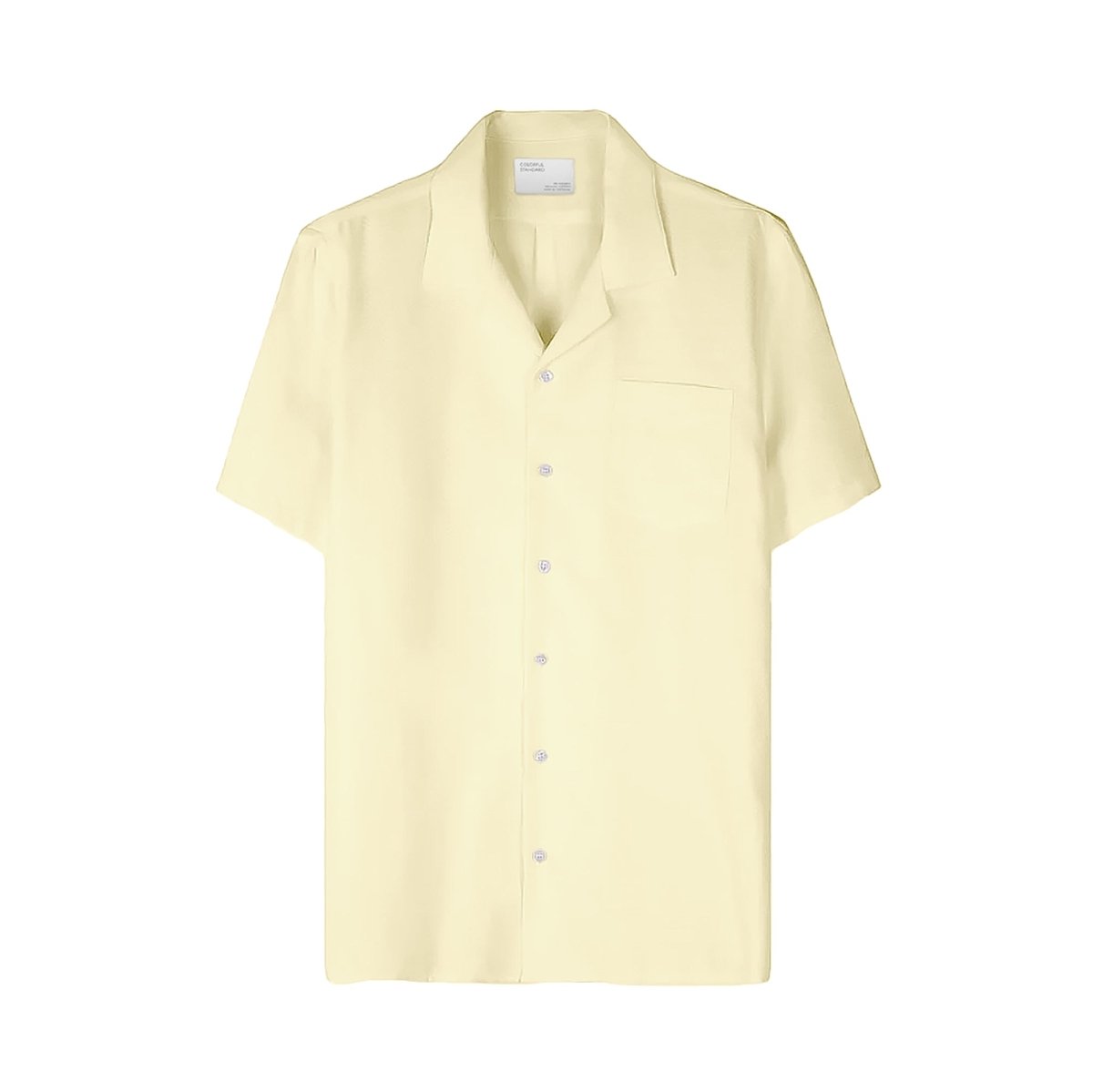 Colorful Linen Short Shirt Soft Yellow - KYOTO - Colorful Standard