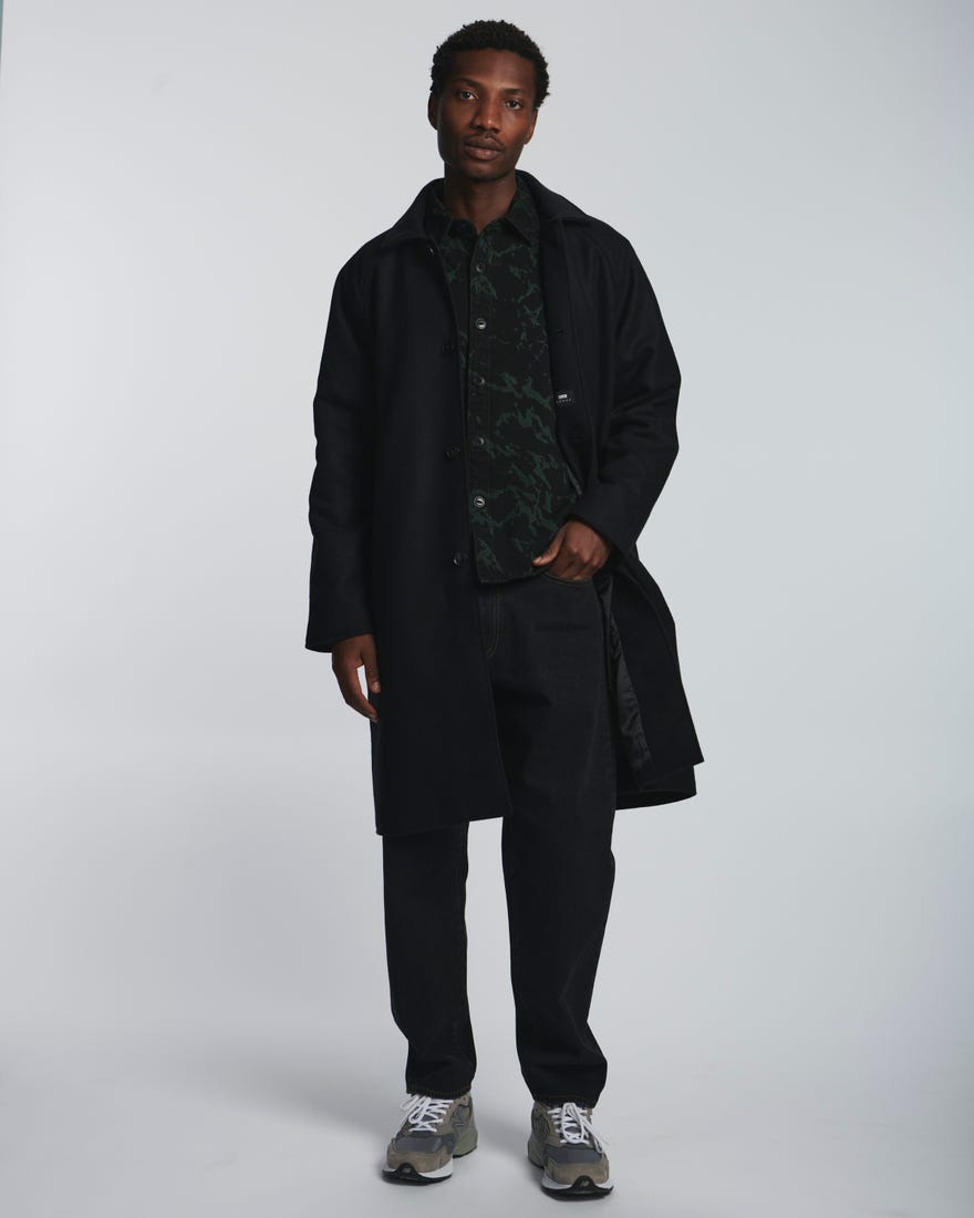 Edwin MAC WOOL COAT Black - KYOTO - Edwin