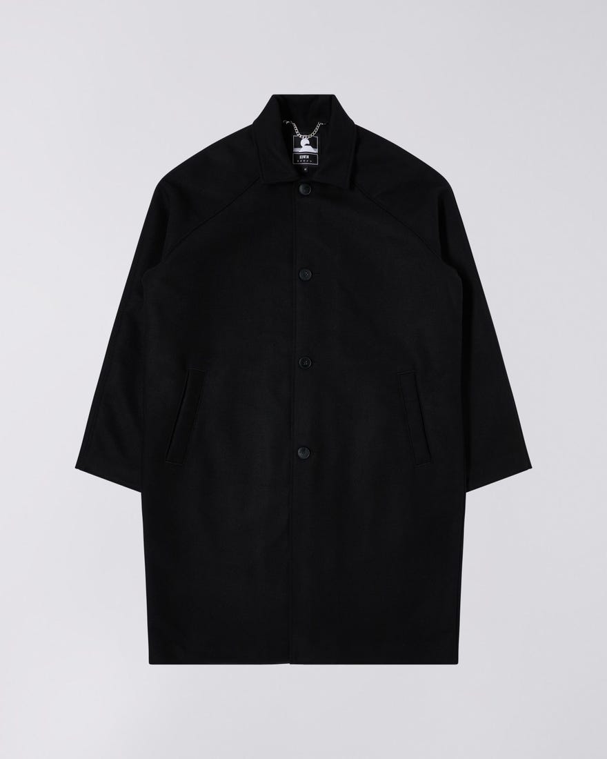 Edwin MAC WOOL COAT Black - KYOTO - Edwin