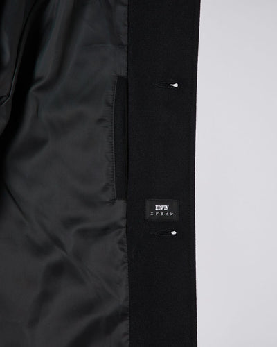 Edwin MAC WOOL COAT Black - KYOTO - Edwin