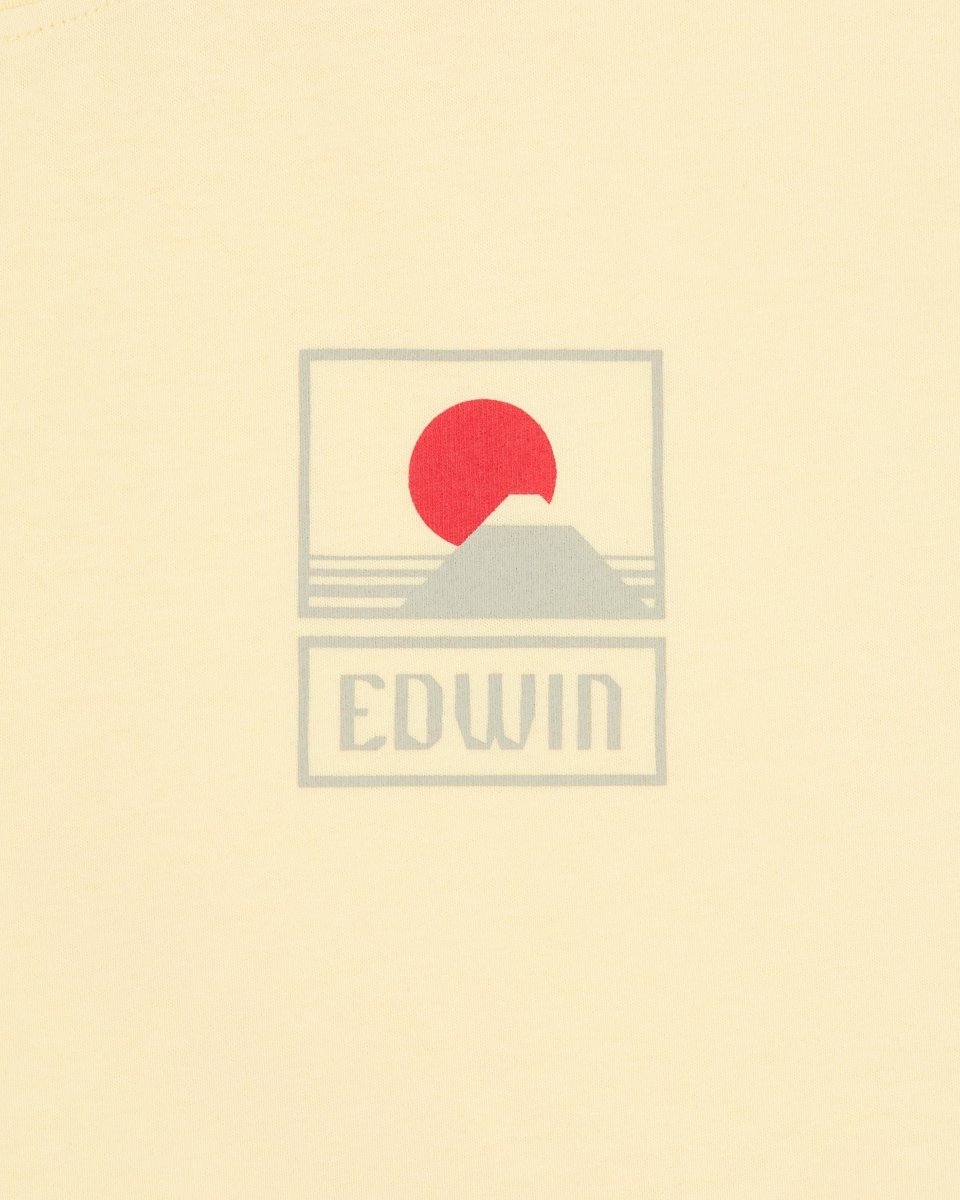 EDWIN SUNSET ON MT FUJI t-shirt - TENDER YELLOW - KYOTO - EDWIN