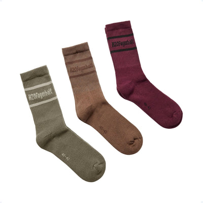 H2OFagerholt New Suck Socks 3-pack Earth/Green/Plum Wine - KYOTO - H2OFagerholt