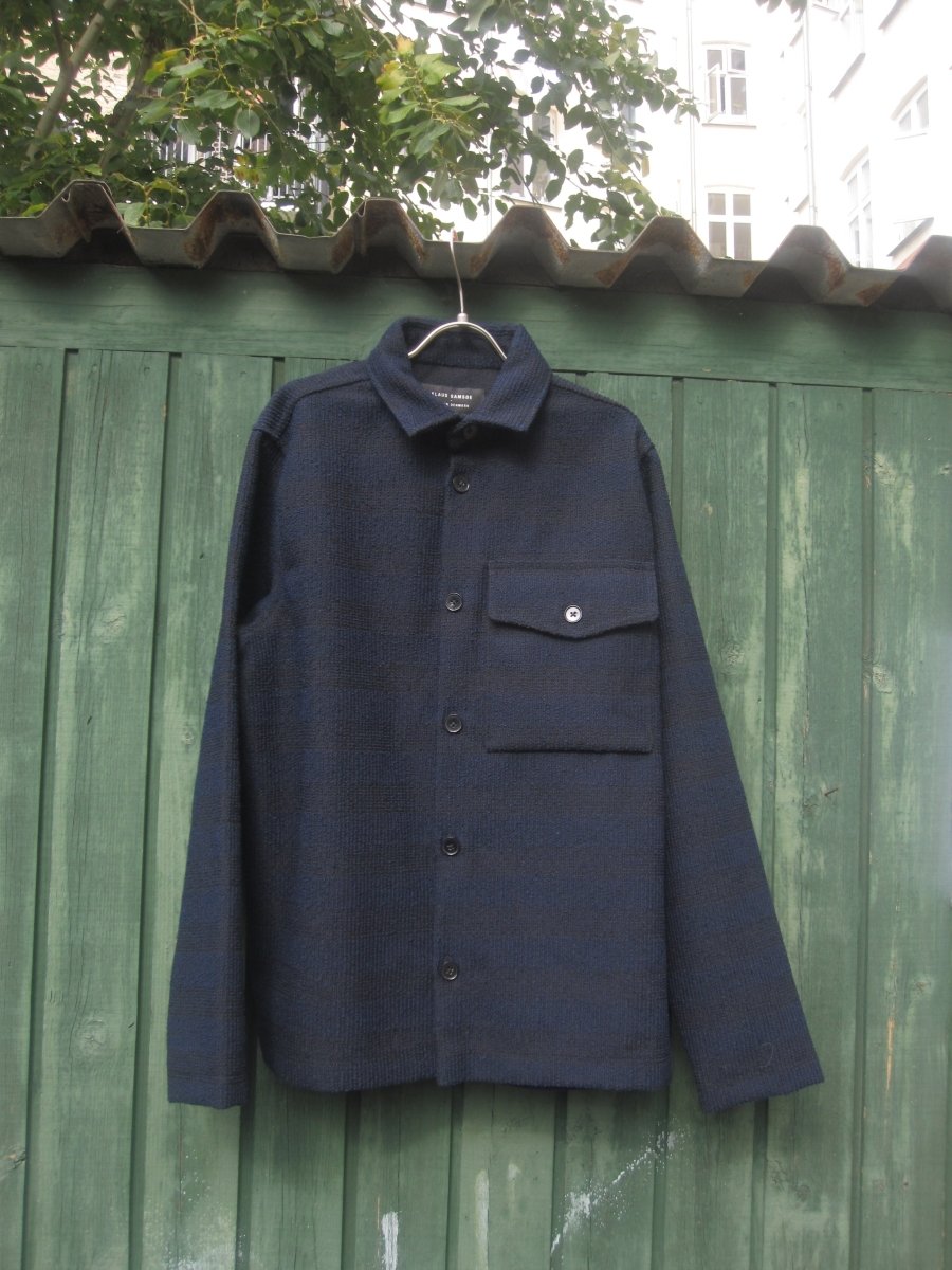 KLAUS SAMSØE Overshirt black/blue made in DENMARK - KYOTO - Pullover
