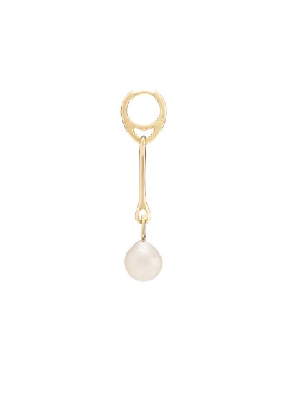 MB Squash Earring white Pearl Gold - KYOTO - Maria Black