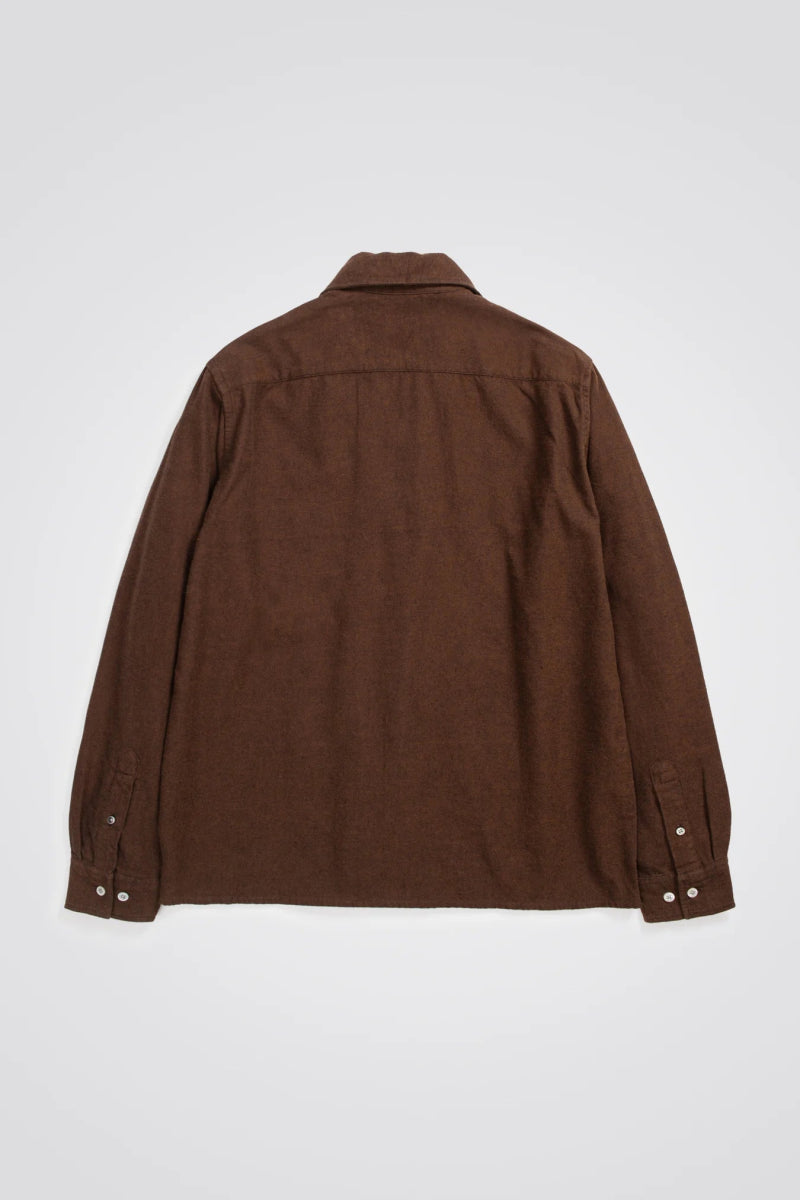 Norse Carsten Flannel Shirt LS Rust Brown - KYOTO - Norse Projects
