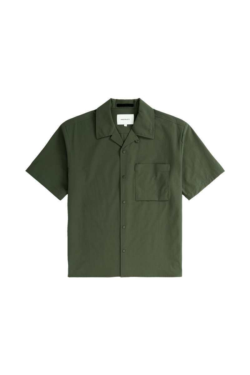 Norse Carsten Travel Light Shirt Spruce Green - KYOTO - Norse Projects