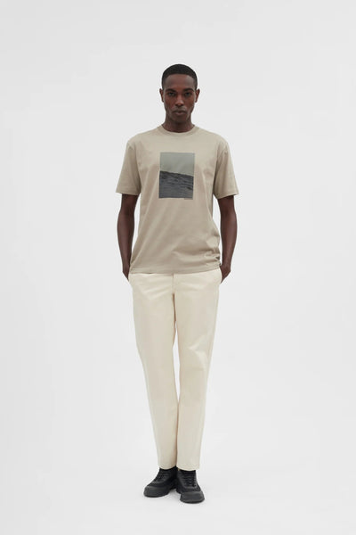 Norse Johannes Organic Waves Print T-shirt Sand - KYOTO - Norse Projects