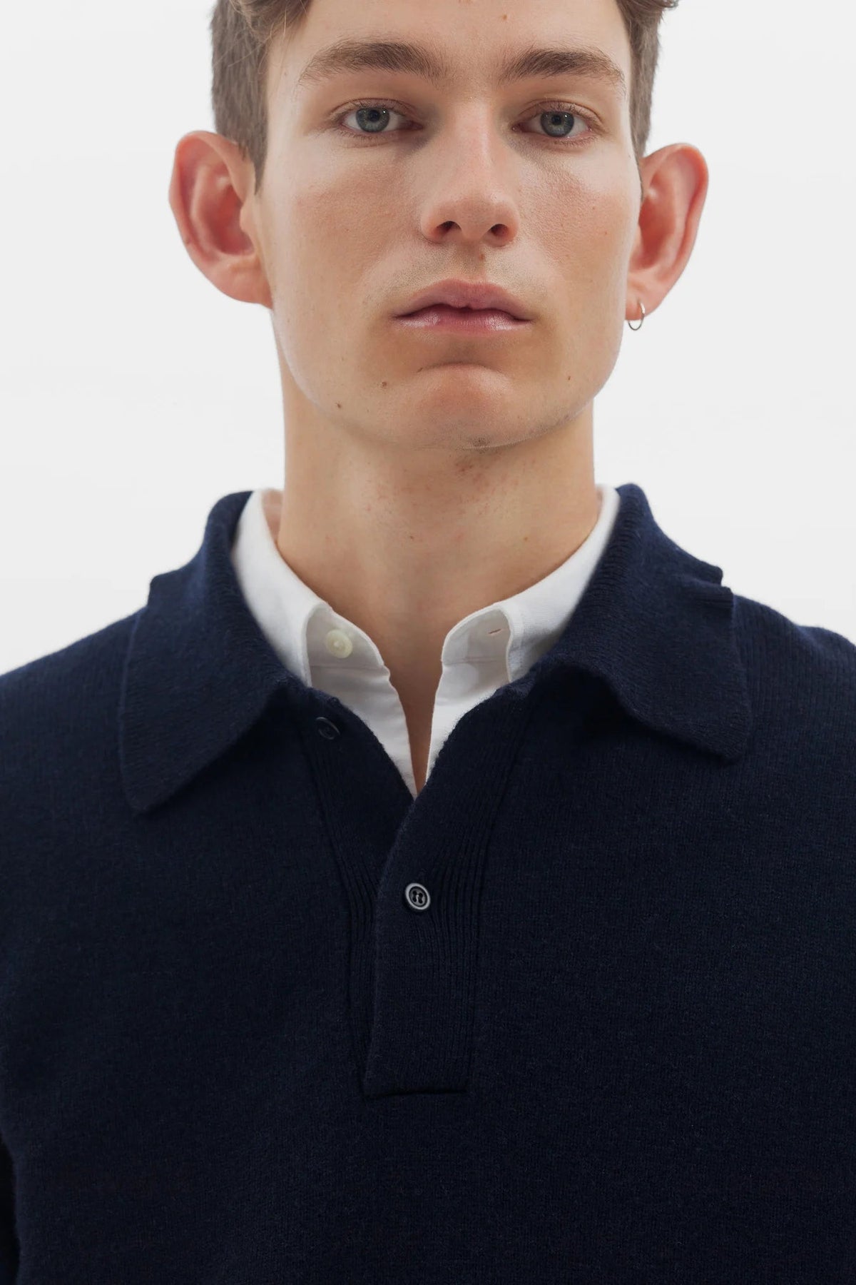 Norse Marco Merino Lambswool Polo Dark Navy - KYOTO Norse Projects