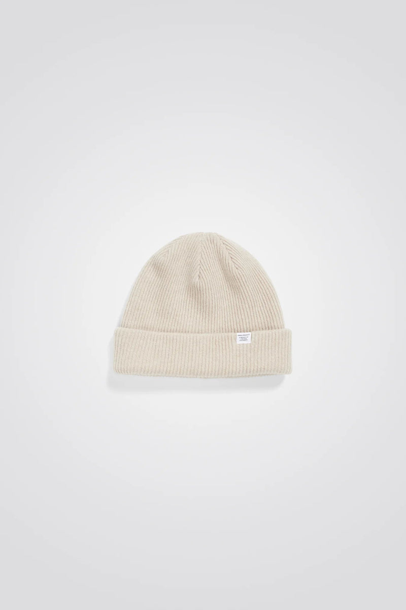 Norse Merino Lambswool Beanie Oatmeal - KYOTO - Norse Projects