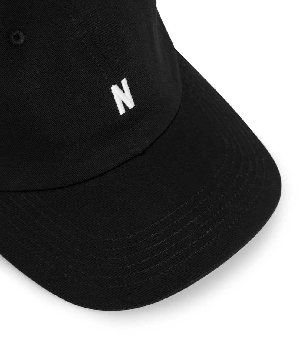 NP Twill Sports Cap 9999 Black - KYOTO - Norse Projects