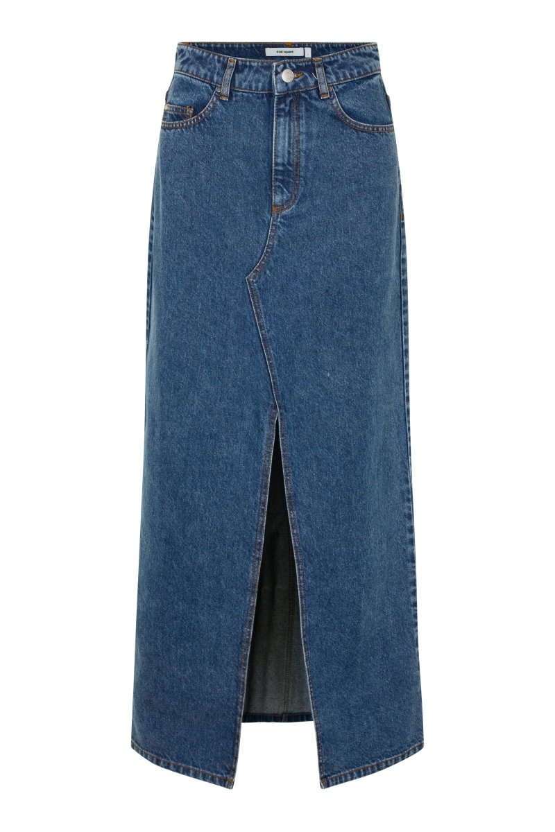 oval square Britney Maxi Skirt Middle Blue - KYOTO - oval square