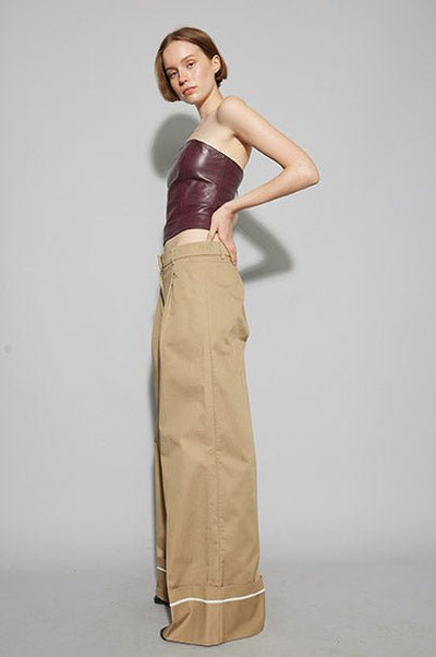 oval square Riots Wide Trousers Kelp - KYOTO - oval square