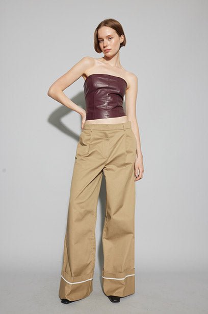 oval square Riots Wide Trousers Kelp - KYOTO - oval square