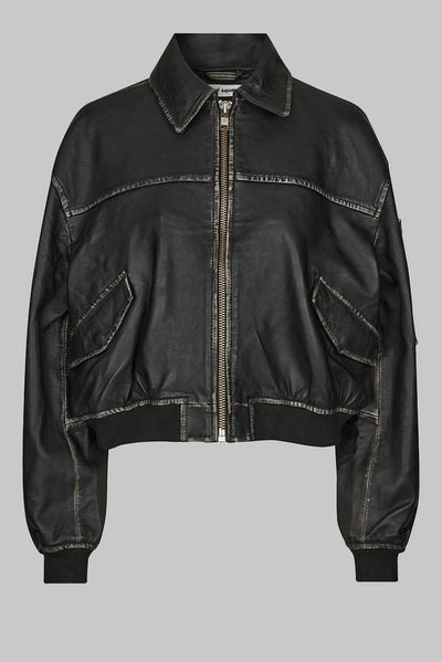 oval square Rocker Leather Bomber - KYOTO - oval square