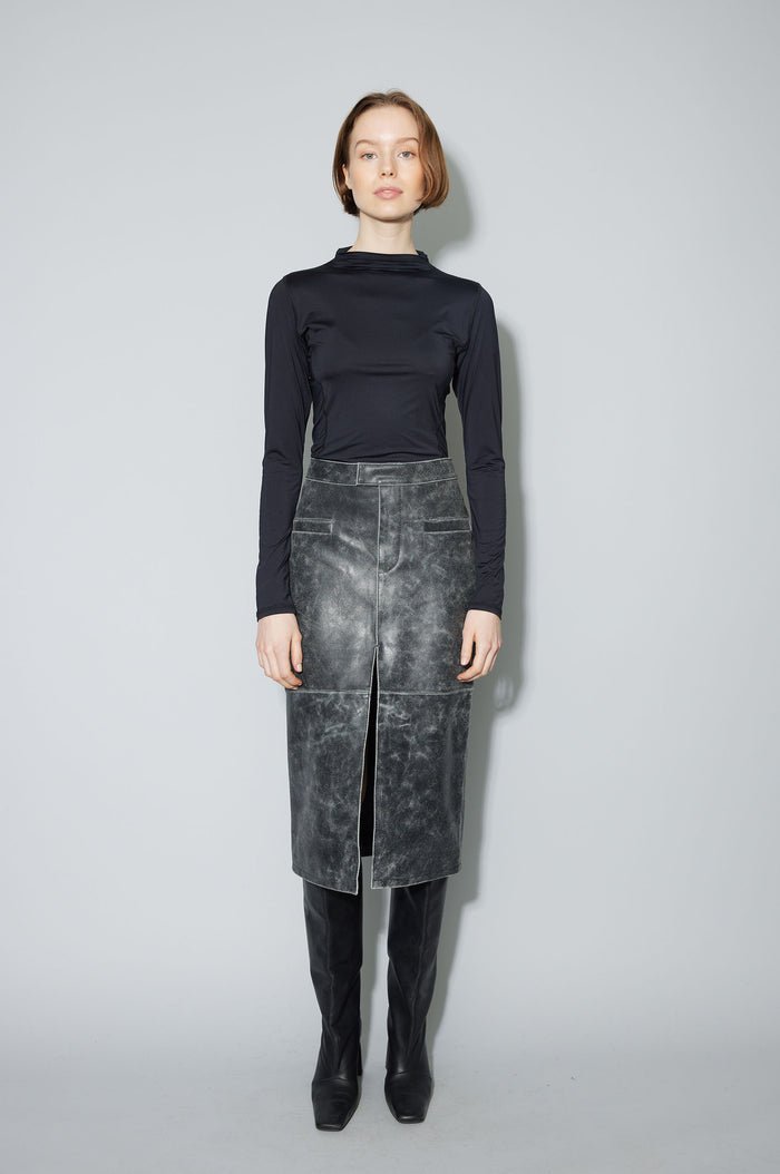 oval square Skye Blouse Black - KYOTO - oval square