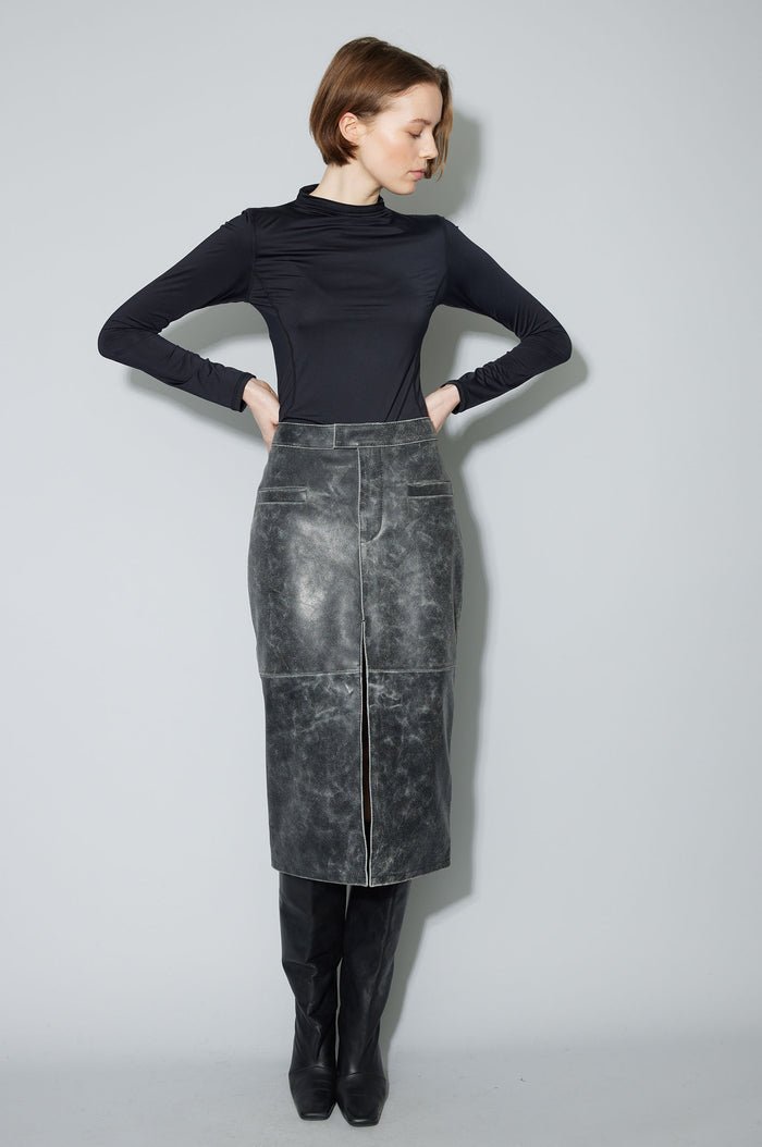oval square Skye Blouse Black - KYOTO - oval square